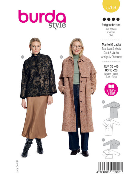 Patron de manteau et veste - Burda 5769