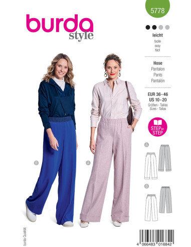 Patron de pantalon - Burda 5778