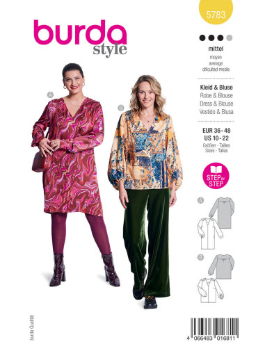 Patron de robe et blouse - Burda 5783