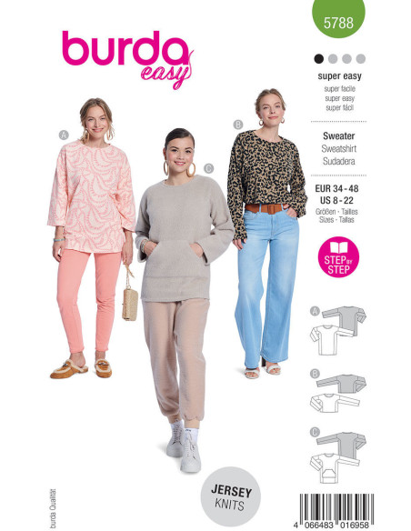 Patron de sweat - Burda 5788