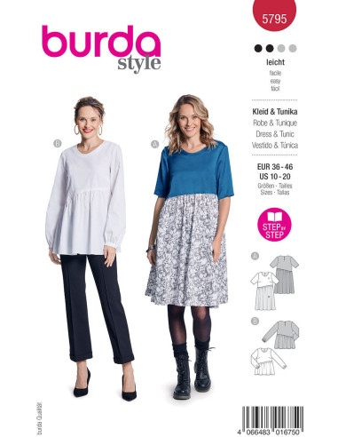 Patron de robe et tunique - Burda 5795
