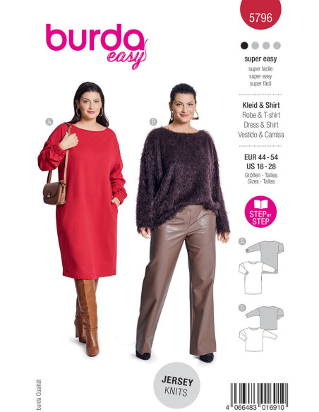 Patron de robe et T-shirt - Burda 5796