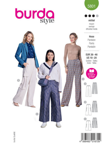 Patron de pantalon - Burda 5801