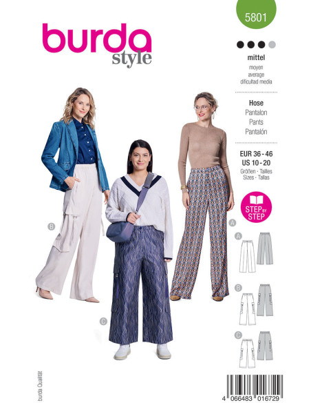 Patron de pantalon - Burda 5801