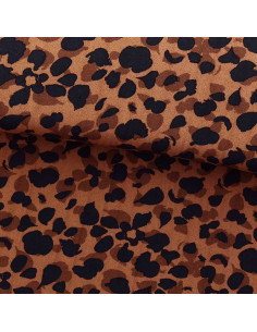 Tissu viscose fantaisie - Kodkod marron et noir