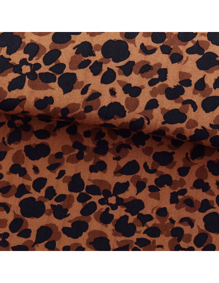 Tissu viscose fantaisie - Kodkod marron et noir