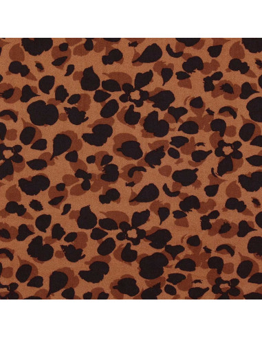 Tissu viscose fantaisie - Kodkod marron et noir
