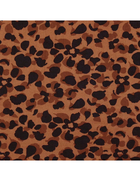 Tissu viscose fantaisie - Kodkod marron et noir