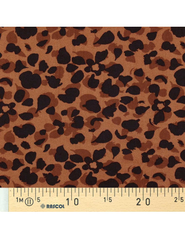 Tissu viscose fantaisie - Kodkod marron et noir