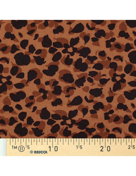 Tissu viscose fantaisie - Kodkod marron et noir