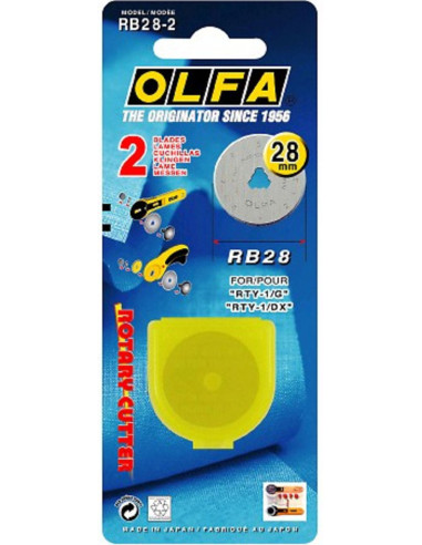 2 lames de rechange pour cutter Olfa - 28 mm