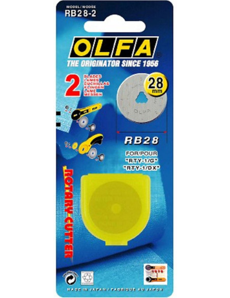2 lames de rechange pour cutter Olfa - 28 mm