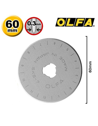 1 lame de rechange pour cutter Olfa - 60 mm
