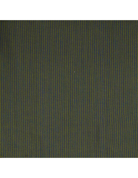 Tissu double gaze gaufrée rayures - Bronze et cobalt