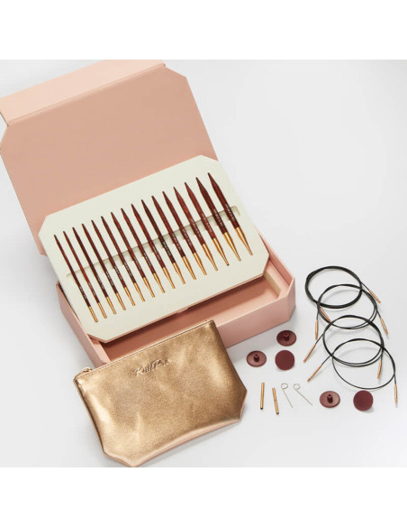 Coffret aiguilles à tricoter circulaires KnitPro Symfonie Rose