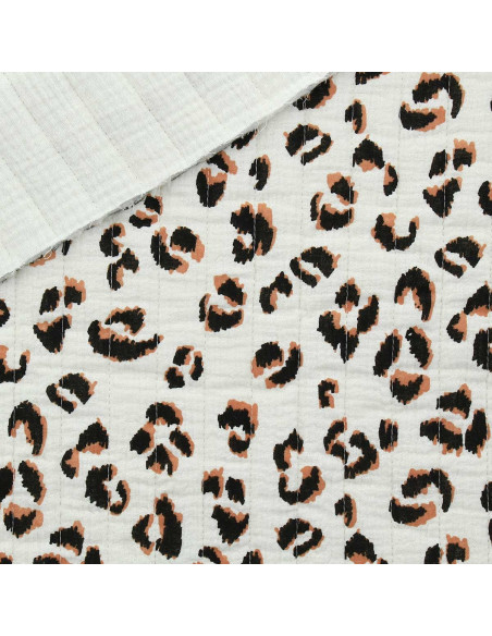 Tissu coton matelassé - Fauve écru