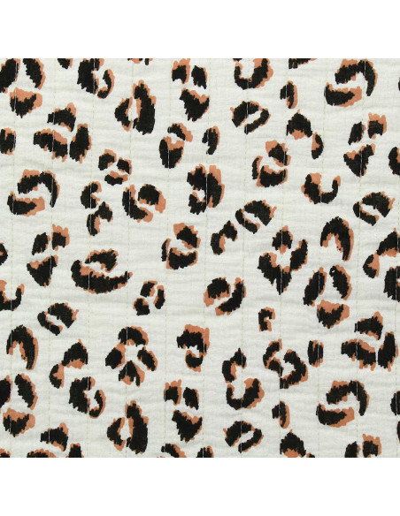 Tissu coton matelassé - Fauve écru