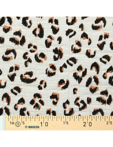 Tissu coton matelassé - Fauve écru