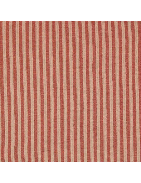Tissu double gaze gaufrée rayures - Skin et paprika