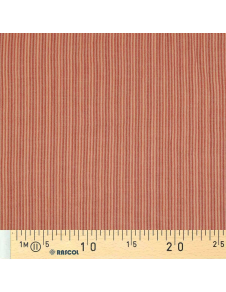 Tissu double gaze gaufrée rayures - Skin et paprika