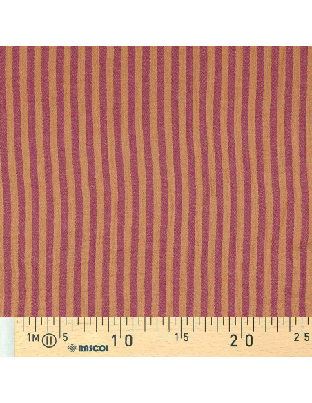 Tissu double gaze gaufrée rayures - Cassonade et Dahlia