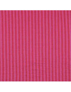 Tissu double gaze gaufrée rayures - Bonbon et hibiscus 2