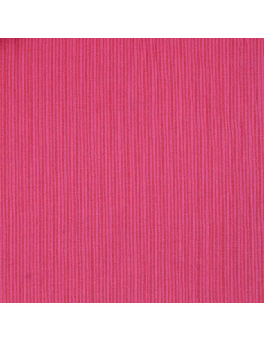 Tissu double gaze gaufrée rayures - Bonbon et hibiscus