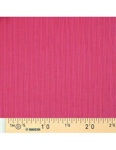 Tissu double gaze gaufrée rayures - Bonbon et hibiscus