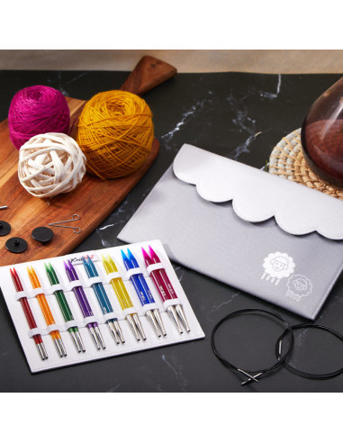 Trousse aiguilles à tricoter circulaires KnitPro Deluxe Spectra