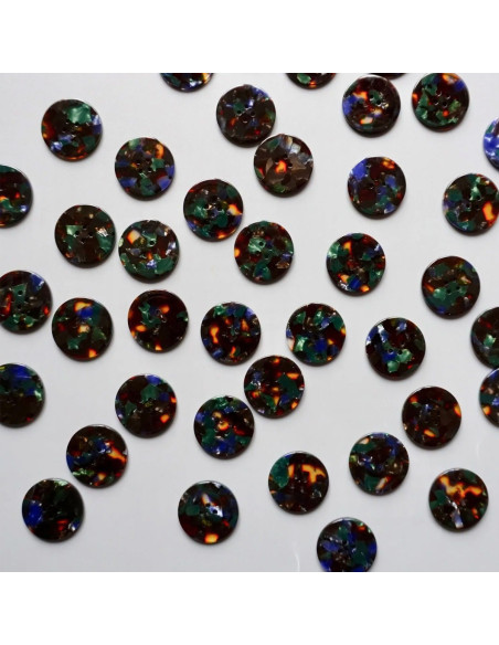 Carte de 6 boutons en biorésine 25 mm 4 trous - Grimoire