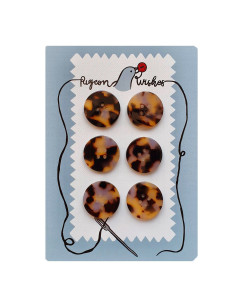 Carte de 6 boutons en biorésine 25 mm 4 trous - Beguiled