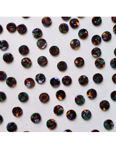 Paquet de 15 boutons en biorésine 15 mm 4 trous - Grimoire