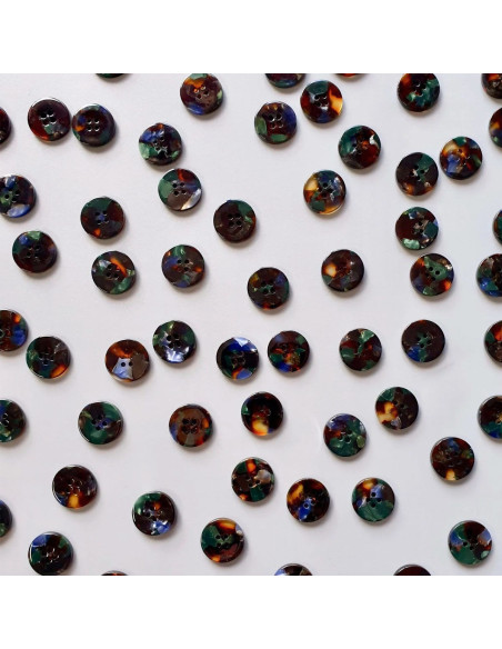 Paquet de 15 boutons en biorésine 15 mm 4 trous - Grimoire