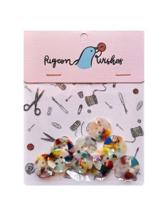 Paquet de 10 boutons en biorésine 20 mm 4 trous - Painterly