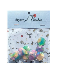 Paquet de 10 boutons en biorésine 20 mm 4 trous - Neverland