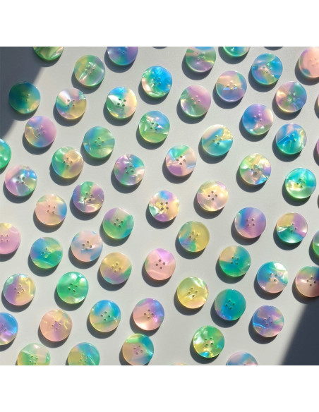Paquet de 10 boutons en biorésine 20 mm 4 trous - Neverland