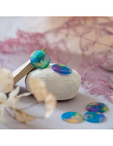 Paquet de 10 boutons en biorésine 20 mm 4 trous - Neverland