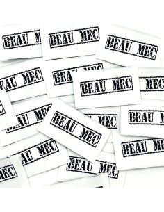 Lot de 5 étiquettes tissées à coudre Beau mec