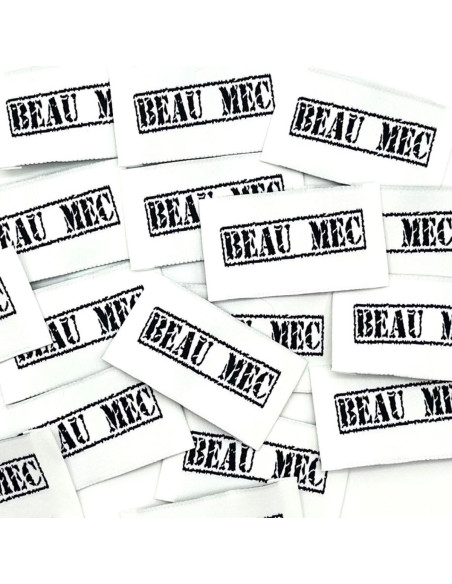 Lot de 5 étiquettes tissées à coudre Beau mec