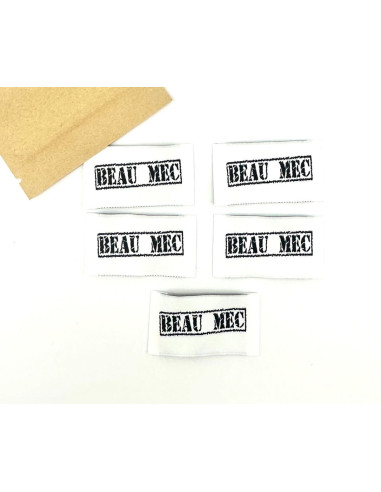 Lot de 5 étiquettes tissées à coudre Beau mec