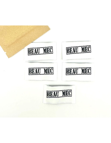 Lot de 5 étiquettes tissées à coudre Beau mec