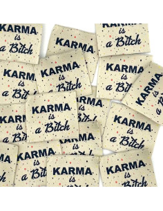Lot de 5 étiquettes tissées à coudre Karma is a bitch