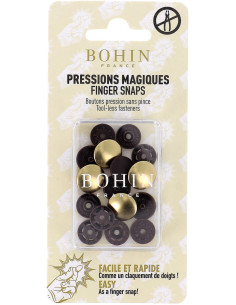 Boutons pression magiques sans pince 14 mm - Finition métal or