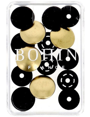 Boutons pression magiques sans pince 14 mm - Finition métal or