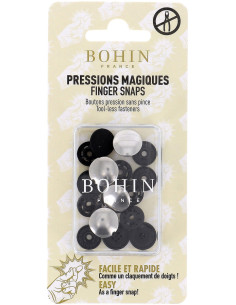 Boutons pression magiques sans pince 14 mm - Finition métal argent