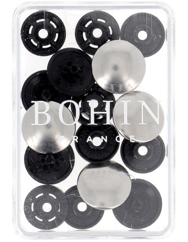 Boutons pression magiques sans pince 14 mm - Finition métal argent
