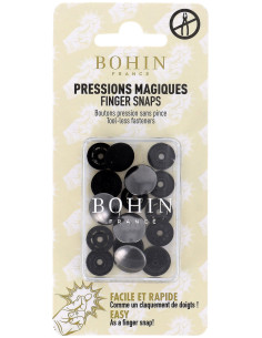 Boutons pression magiques sans pince 14 mm - Finition métal canon de fusil
