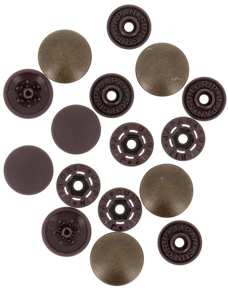Boutons pression magiques sans pince 14 mm - Finition métal cuivre