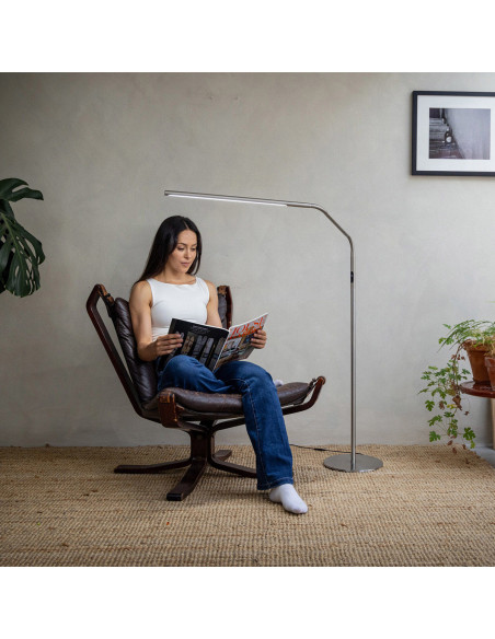 Lampe sur pied Daylight Slimline 4 - Acier brossé
