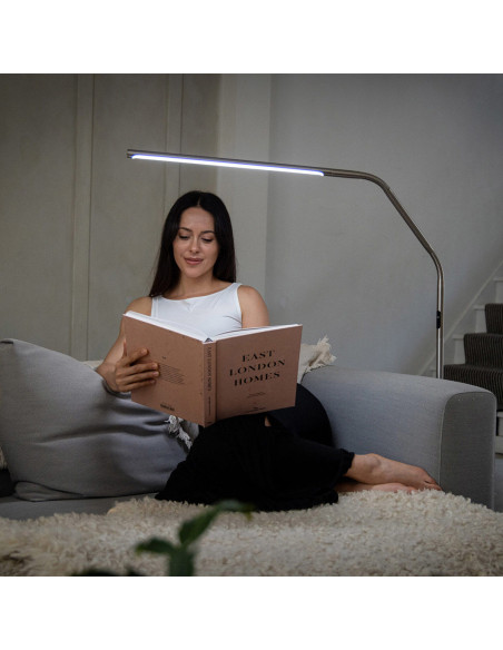 Lampe sur pied Daylight Slimline 4 - Acier brossé